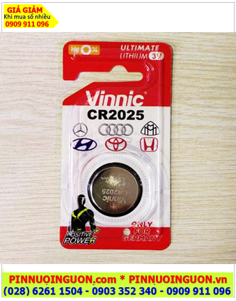 Vinnic CR2025-BP1, Pin 3v lithium Vinnic CR2025-BP1 chính hãng (Loại vỉ 01viên)